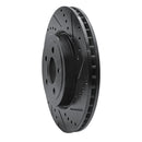 R1 05-23 Chrysler 300 Front & Rear Drilled & Slotted Black Brake Rotor Set