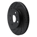 R1 06-19 Scion IQ Front Left Drilled & Slotted Black Brake Rotor