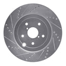 R1 18-25 Subaru WRX STI Rear Right Drilled & Slotted Silver Brake Rotor