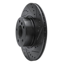 R1 11-18 BMW X3 Rear Right Drilled & Slotted Black Brake Rotor