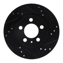 R1 00-06 Audi TT Quattro Rear Right Drilled & Slotted Black Brake Rotor