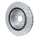 R1 08-14 Lexus IS F Rear Left Drilled & Slotted Silver Brake Rotor