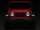 Raxiom 18-23 Jeep Wrangler JL Axial Series 9-In Angel Eye LED Headlights- Black Housing (Clear Lens)