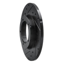 R1 65-76 Porsche 911 Front Left Drilled & Slotted Black Brake Rotor