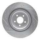 R1 08-09 Jaguar XKR Left Rear Drilled & Slotted Silver Brake Rotor