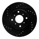 R1 87-90 Acura Legend Front Left Drilled & Slotted Black Brake Rotor