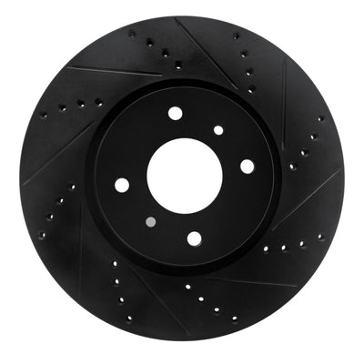 R1 04-06 Nissan Sentra Front Right Drilled & Slotted Black Brake Rotor