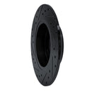 R1 84-85 Nissan 300ZX Rear Right Drilled & Slotted Black Brake Rotor