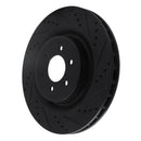 R1 03-17 Dodge Viper Rear Right Drilled & Slotted Black Brake Rotor