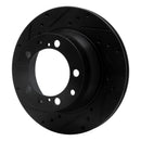 R1 87-97 Porsche 944 Except Turbo Rear Left Drilled & Slotted Black Brake Rotor