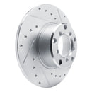 R1 65-73 Mercedes-Benz 220 Front Right Drilled & Slotted Silver Brake Rotor