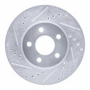 R1 00-05 Chrysler Neon Front Left Drilled & Slotted Silver Brake Rotor