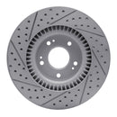 R1 09-11 Hyundai Genesis Sedan Front Right Drilled & Slotted Geo-Carbon Rotor