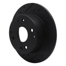 R1 95-98 Acura TL Rear Left Drilled & Slotted Black Brake Rotor