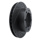 R1 80-93 Dodge W200 Front Right Drilled & Slotted Black Brake Rotor