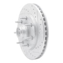 R1 97-04 Ford F-150 RWD Front Right Drilled & Slotted Silver Brake Rotor