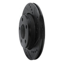 R1 85-91 Audi 200 Quattro Rear Right Drilled & Slotted Black Brake Rotor