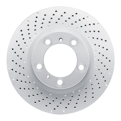 DFC 09-23 Porsche 718 Cayman Left Front Drilled GeoSPEC Coated Rotor