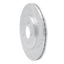 R1 00-06 Ford Thunderbird Rear Right Drilled & Slotted Silver Brake Rotor