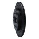 R1 19-25 Ram 1500 Rear Left Drilled & Slotted Black Brake Rotor