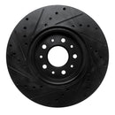 R1 13-25 Cadillac CT4 Front Right Drilled & Slotted Black Brake Rotor