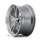 Ridler 606 18x9.5 / 5x120.65 BP / 0mm Offset / 83.82mm Hub Gloss Grey Machined Wheel