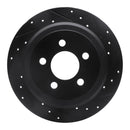 R1 07-12 Dodge Nitro Rear Right Drilled & Slotted Black Brake Rotor