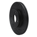 R1 12-25 Dodge Attitude (Mexico) Front Right Drilled & Slotted Black Brake Rotor