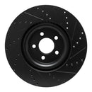 R1 20-25 Ford Police Interceptor Utility Front Left Drilled & Slotted Black Brake Rotor