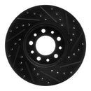 R1 99-03 Ford Windstar Front Left Drilled & Slotted Black Brake Rotor