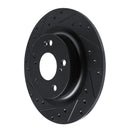 R1 17-25 Acura Integra Rear Left Drilled & Slotted Black Brake Rotor