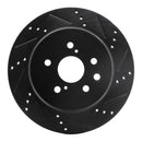 R1 14-20 Lexus IS200t Front & Rear Drilled & Slotted Black Brake Rotor Set
