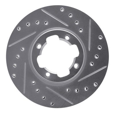 R1 83-89 Subaru BRAT Front Right Drilled & Slotted Silver Brake Rotor