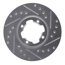 R1 83-89 Subaru BRAT Front Right Drilled & Slotted Silver Brake Rotor