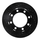 R1 75-93 Dodge W250 Front Left Drilled & Slotted Black Brake Rotor