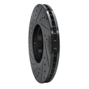 R1 00-06 BMW X5 Front Right Drilled & Slotted Black Brake Rotor