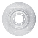 R1 75-79 Alfa Romeo Sport Rear Left Drilled & Slotted Silver Brake Rotor