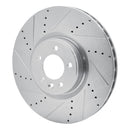 R1 13-17 Land Rover Range Rover Front & Rear Drilled & Slotted Silver Brake Rotor Set