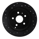 R1 10-17 Chevrolet Equinox Rear Right Drilled & Slotted Black Brake Rotor