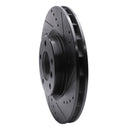 R1 95-02 BMW M3 Left Front Drilled & Slotted Black Brake Rotor