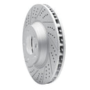 R1 03-15 Audi Q7 Left Front Drilled & Slotted Geo-Carbon Rotor