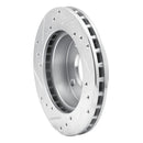 R1 81-94 Ford EXP Front Right Drilled & Slotted Silver Brake Rotor