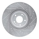 R1 20-25 Hyundai Palisade Front Left Drilled & Slotted Silver Brake Rotor