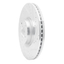 R1 12-17 Genesis G80 Front Right Drilled & Slotted Silver Brake Rotor