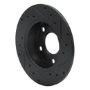 R1 99-05 Audi Allroad Rear Left Drilled & Slotted Black Brake Rotor
