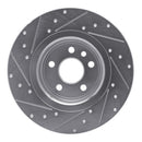 R1 16-19 Land Rover Range Rover Evoque Rear Right Drilled & Slotted Silver Brake Rotor