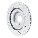 R1 2021-2025 Acura TLX Front Left Drilled & Slotted Silver Brake Rotor