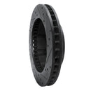 R1 88-00 Chevrolet K2500 Front Left Drilled & Slotted Black Brake Rotor