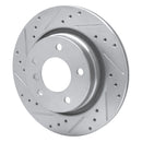 R1 99-06 BMW 323i Rear Drilled & Slotted Silver Brake Rotor Set
