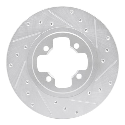R1 81-88 Nissan Maxima Front Right Drilled & Slotted Silver Brake Rotor